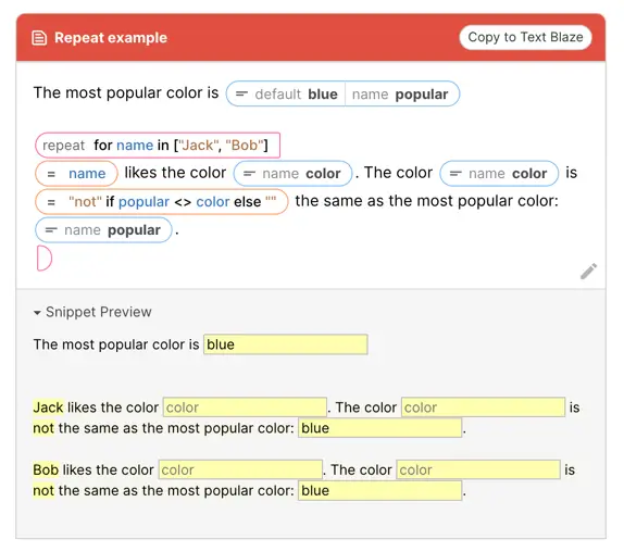 a snippet on how a repeat command works