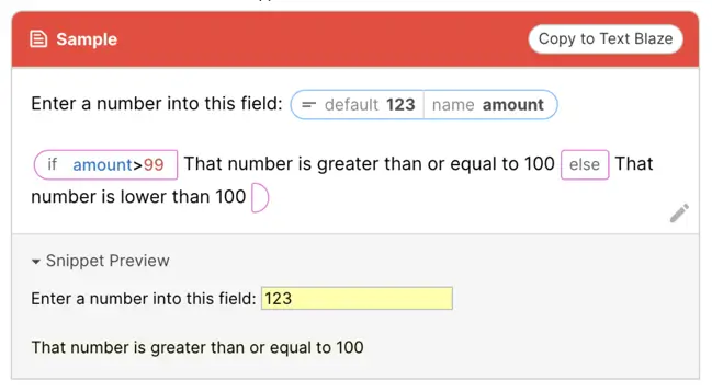 a snippet using the if command to show different data