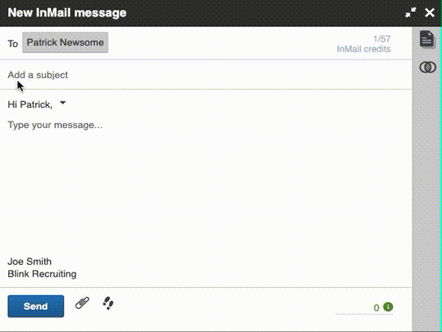 InMail example #2 in action
