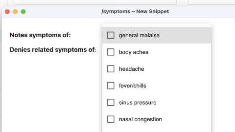 Featured Image for Dynamic List of Symptoms
