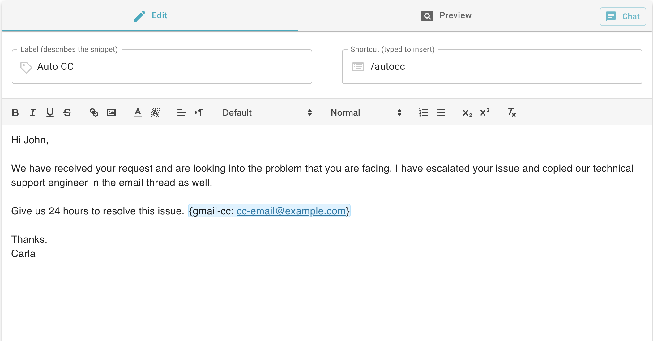 how to auto cc gmail step 4
