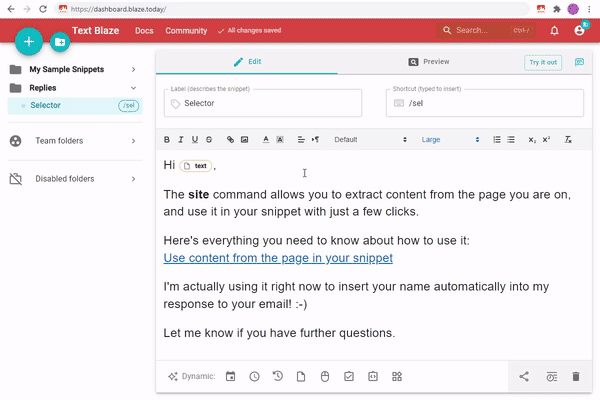 Site Selector Animation